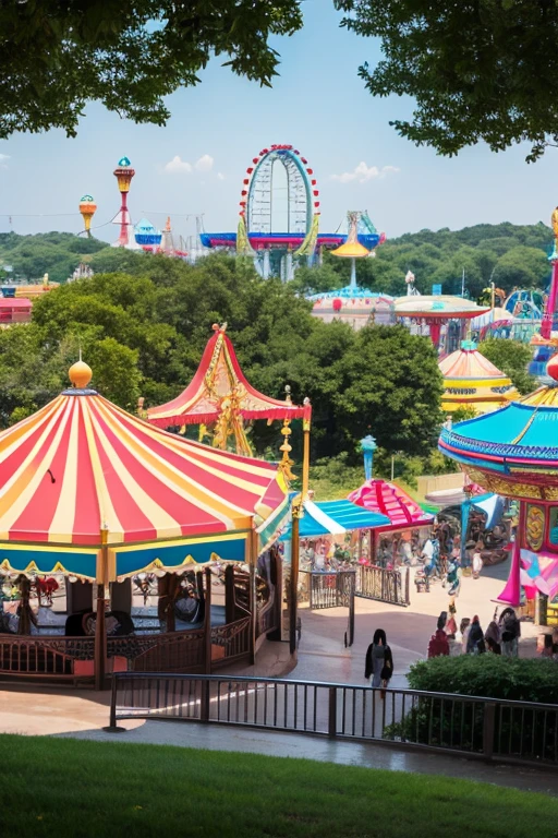 amusement park、Overlooking