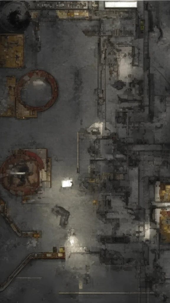 General Elements Vault Entrance:
Main door: A huge round steel door with the number "77" painted in yellow. The door is controlled by a system of gears and heavy pistons.
Security area: A small fortified area around the entrance, with guard posts and surveillance cameras.
Internal Structure of the Upper Level Vault:

Reception Area: A lobby with a reception desk, where new residents are registered. Walls decorated with upbeat, vintage Vault-Tec advertisements.
Decontamination Room: A room where residents undergo a decontamination process before entering the main areas of the vault.
Housing Level:

Dorms: Small single and family rooms, with metal beds, cabinets and tables. The décor is simple, with a retro-futuristic touch.
Refectory: A large common area with metal tables and chairs, where residents eat their meals. There is an adjacent industrial kitchen that prepares food for everyone.
Collective bathrooms: Shared bathrooms with showers, sinks and toilets. The infrastructure is functional and practical.
Recreation Level:

livingroom: A common area with sofas, old televisions and table games. A place for residents to relax and socialize.
Library and Study Center: A room with shelves full of books, retro-futuristic computers and study tables. Space dedicated to learning and research.
gaming room: Area with pinball machines, old arcade games and a pool table.
Technical and Maintenance Level:

Main Control Room: Vault nerve center, with control panels, monitors and communication systems. Technicians monitor the operation of vault 24/7.
Power generators: Room with huge fusion generators, responsible for providing power to the entire vault.
Air and Water Purifiers: Purification systems that ensure the supply of clean air and drinking water. Large equipment with visible tubes and valves