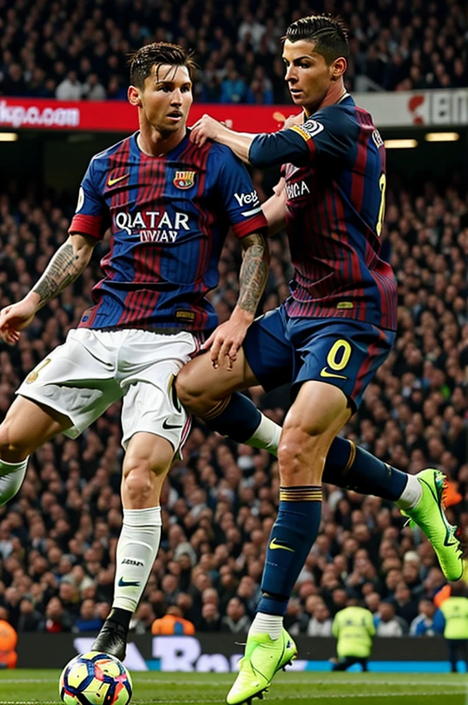 Messi sending Cristiano Ronaldo