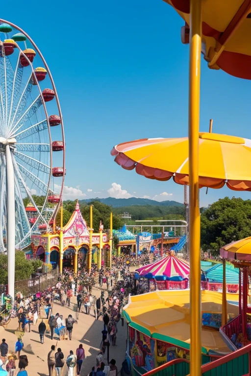 amusement park、Overlooking