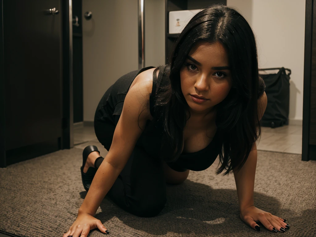 A beautiful black on her knees groveling 