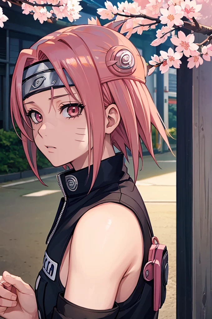 (((Sakura Haruno NARUTO))),(((Wearing police clothes))),(((Alone)))