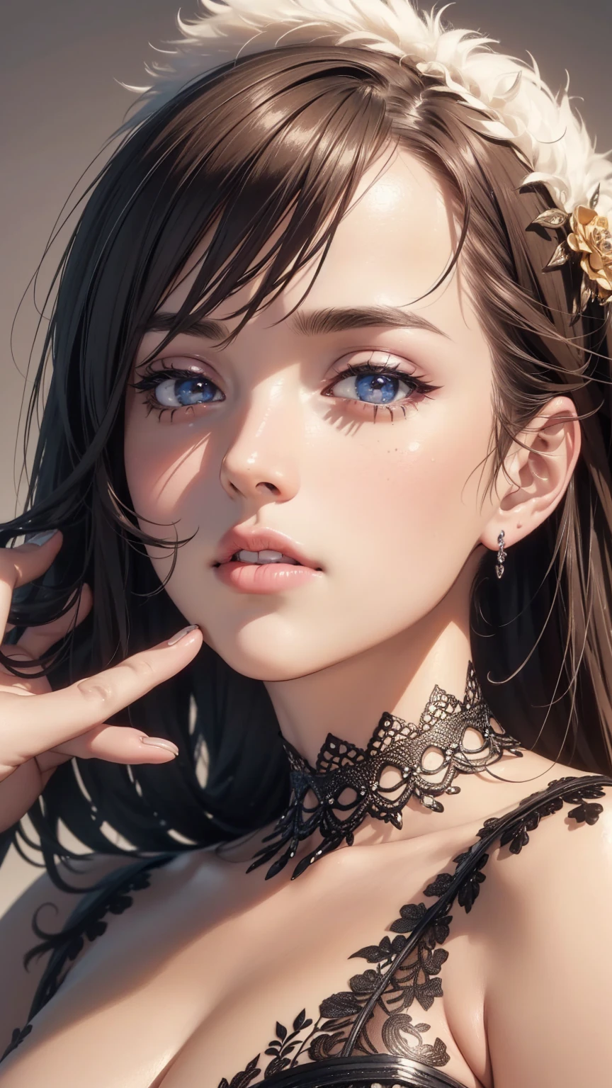 nsfw,Naked Girls,Colorful photos,Color photography,16K ((Selfie)), Face close-up,Top view,Random Background, kiss, beautiful, Medium chest, Sexy expression, ((Very detailed)), (Perfectly detailed face), (Detailed and well-drawn hand), (Detailed and well-drawn hand), (Detailed and well-drawn hand), (Detailed and well-drawn hand), (Detailed and well-drawn hand) Photorealistic images.