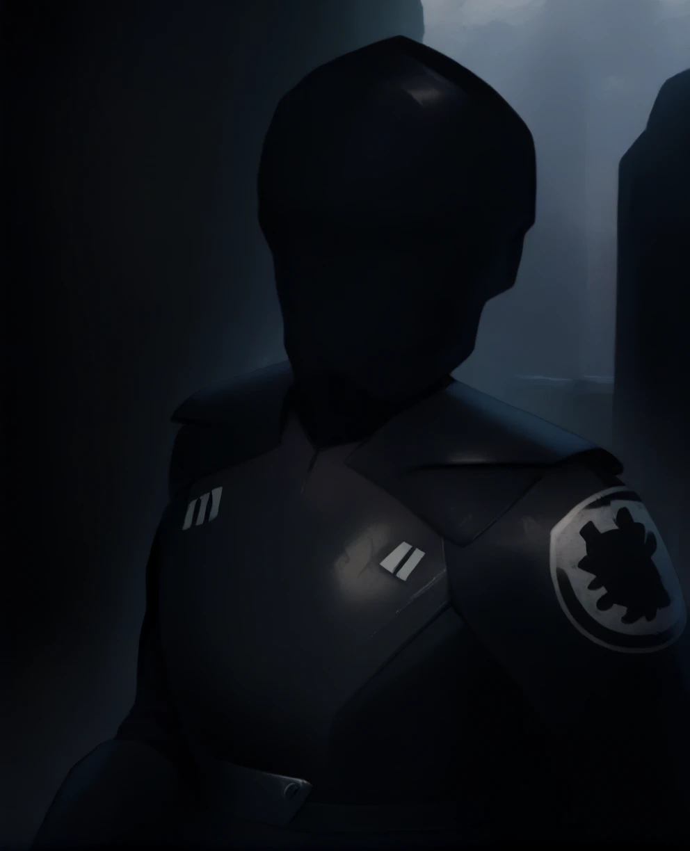 score_9,score_8_up,score_7_up,score_6_up, Trilla,green eyes,black hair, upper body, wet, armor,gloves,black bodysuit,black cape,belt,rain, science fiction,sith base, star wars, outdoors, rain, solo,fflixbag wearing armor sabine wren