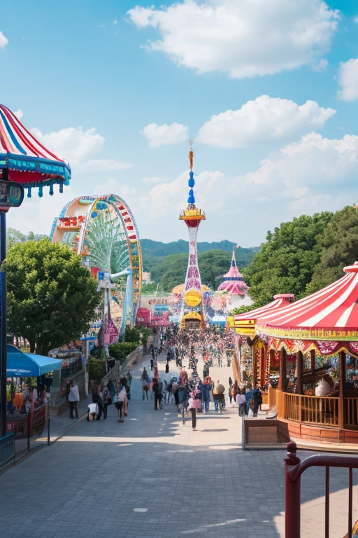 amusement park、Overlooking
