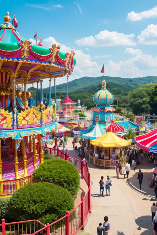 amusement park、Overlooking