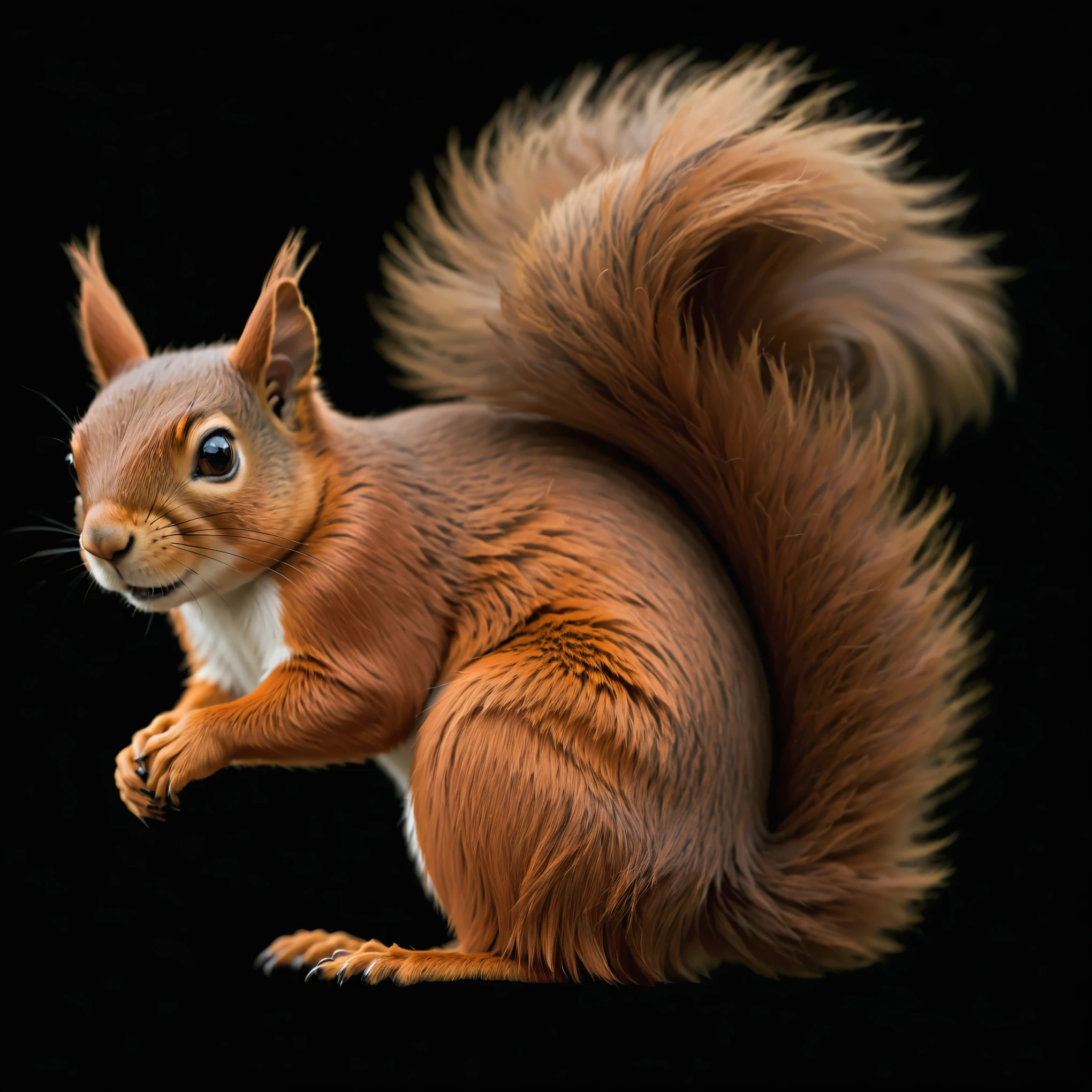 Show a little squirrel making exercises.