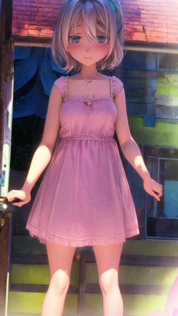 Sweet adorable and cute Eurasian anime teen girl Cute innocent demon queen. Medium perky breasts, adorably cute and lovely young lady. Shy and Blushing demon girl. Wearing a cute revealing sexy sundress while walking lakeside Sweet adorable and alluring sexy young teen lolita wearing seductive sundress with pink sunglasses The scene is a masterpiece of detail and quality, painted with the soft hues of pastel colors. The adorably cute and lovely young anime lolita is the centerpiece, surrounded by an enchanting world that seems to emanate from her very presence. The allure of her mini skirt, delicately accentuating her curves, and the lace trim on her white blouse, inviting the viewer's gaze, is balanced by her innocence and sweetness. Her legs are crossed at the knee, a simple gesture that adds to her endearing charm. Her delicate hand gently touches the strap of her bag, adorned with vibrant flowers, as her pastel pink hair