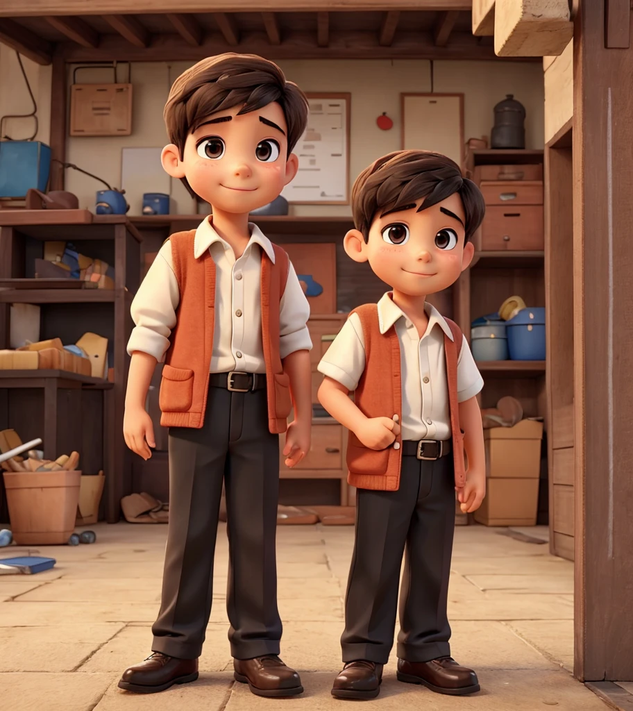 Two young boys earn money