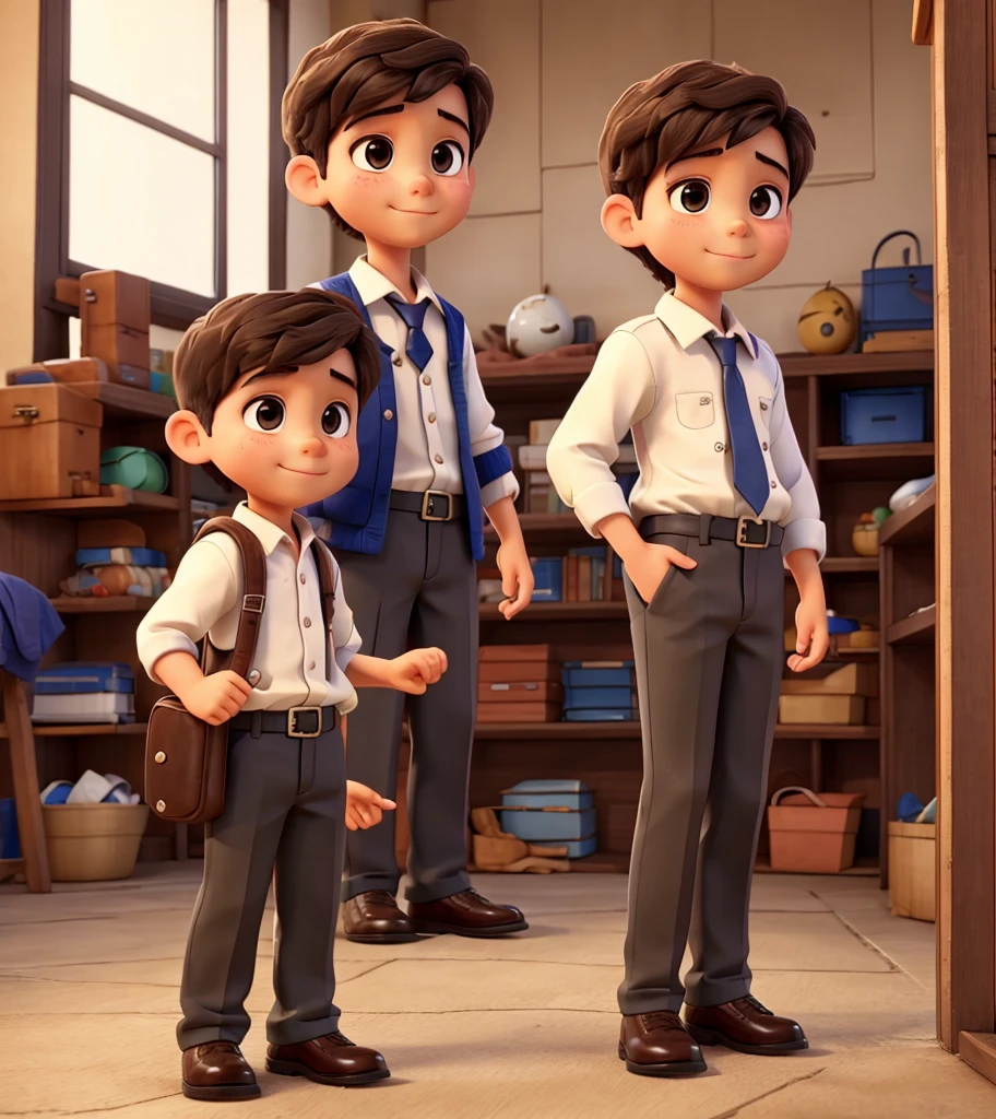 Two young boys earn money