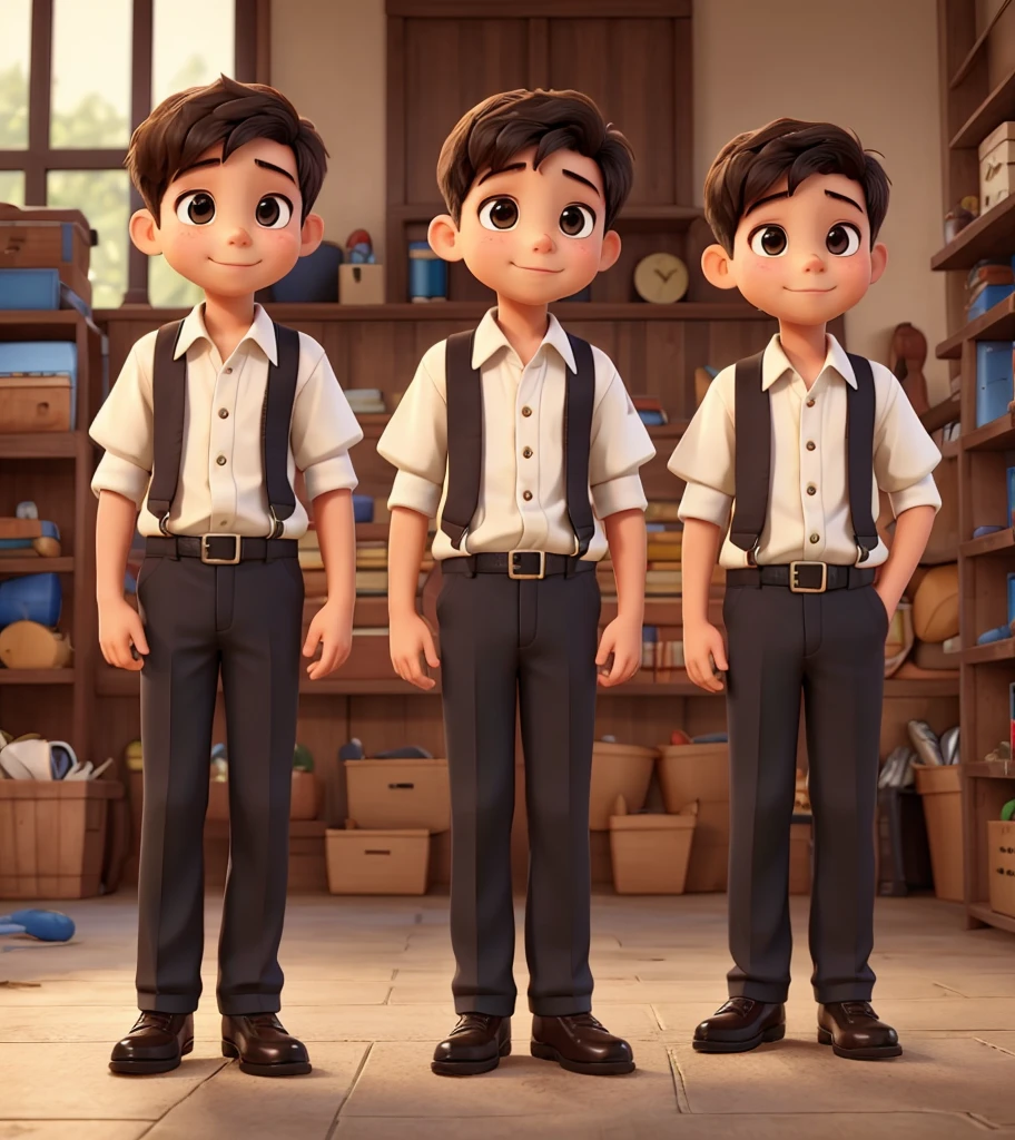 Two young boys earn money