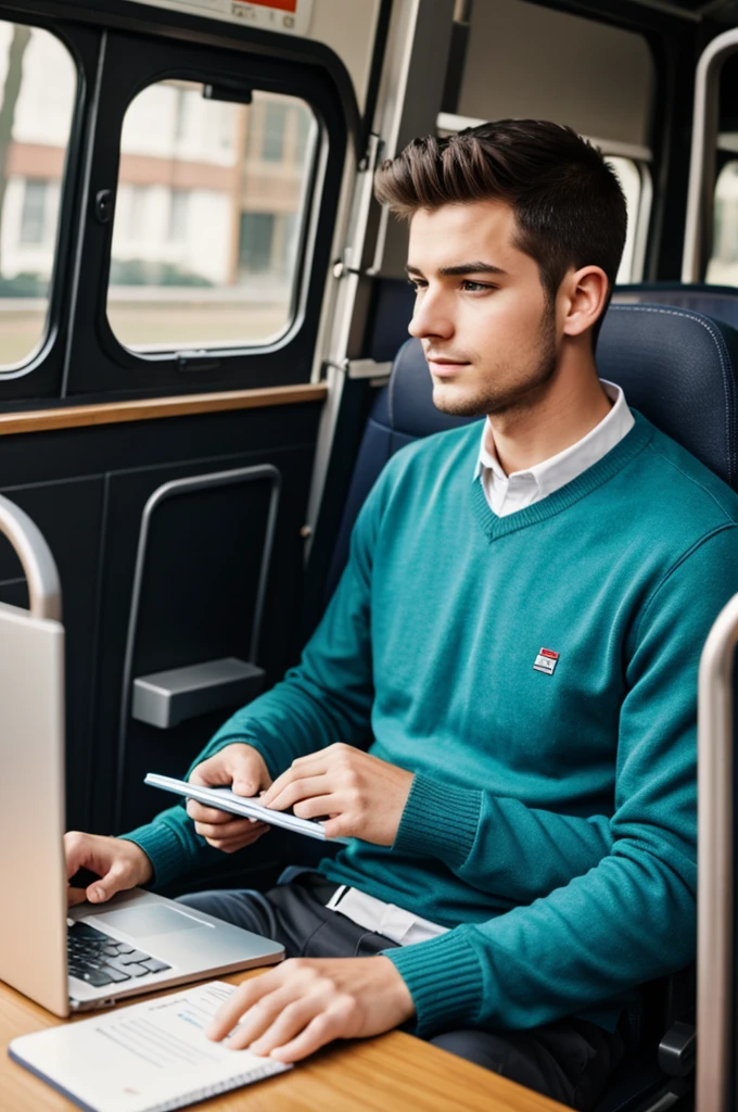 Tom goes to university by bus. His first class starts at 8:00 AM. Tom likes his classes because he learns about computers and technology. He always listens to his teachers and takes notes. Tom also asks many questions in class.