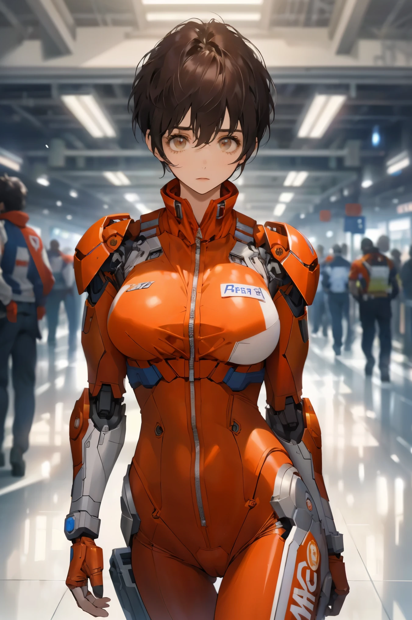 1 female,41 years old,MILF,,Mature,plum bossom,Full breasts ,exposure, solo,(background:grassland,Gym) She has short black hair,Bob,station,从front看, Straight Hair, partly cloudy,(((masterpiece),(Very detailed CG Unity 8k wallpaper),Best quality,light,详细background,Beautiful and delicate eyes,smart student,(Very delicate and beautiful),(Beautiful and detailed description of the eyes),Extremely detailed,masterpiece,)),Facing the camera,high resolution,Extremely detailed),Exposing breasts,Exposed genitals, Convex,Legs open,性感Convex显,Camel toe,complexion,Open your mouth,front,athlete,(Wear:White transparent track and field suit,Futuristic sci-fi style Iron Man mech)Superman