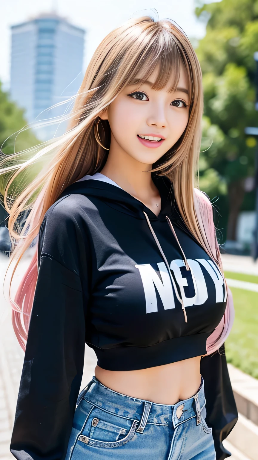 Sexy big 、Sexy cute looks and cute beautiful girl, Beautiful and sexy face、A strong wind blows my hair in front of my face、Beautiful long metallic pink ponytail hair and、Beautiful, cute and sexy eyes hidden by long bangs、Cute ribbon、Cleavage、Belly button T-shirt、Rough hoodie、Sexy big ,13 year oldgirl looks sexy and cute & Cute beautiful sexy face, A strong wind blows my hair in front of my face,Beautiful super long metallic blonde straight hair。Her long bangs hide her beautiful, cute and sexy eyes.。、Belly button shirt、Very short pink and black checkered miniskirt、Turn around and look at me with a smile、Cute eyes hidden by long bangs、yawn、Double teeth、Reduces the appearance of nasolabial folds、