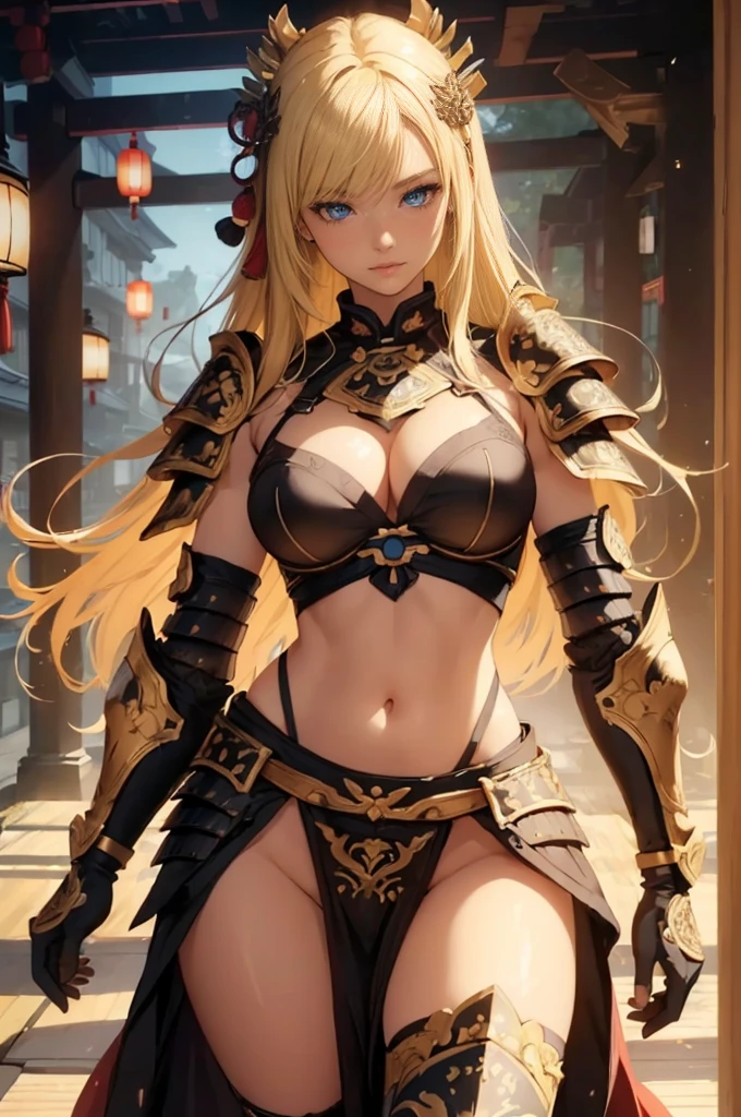 ((1girl, solo)), beautiful body, (perfect anatomy, perfect body, perfect hands, perfect legs), natural proportions, y body, large bre(full body, full body front)) BREAK
((extremely detailed face)), (beautiful detailed eyes:1.6), (realistic pupils, realistic iris:1), expressive eyes, looking at viewer, (clear eyes:1.3), (hyperrealistic:1.2), (detailed skin texture:1.2), smooth skin, (blonde hair:1.5), (blue hair), ((little smile)), (detailed lips:1.2), (attractive lips:1.1), (glossy lips:1.1), (parted lips), perfect face, perfect eyes BREAK
(revealing clothes:1.5), (japanese armor:1.5), (samurai armor), (groin:1.5), (((highleg))), bikini armor, pelvic curtain, partially visible vulva BREAK
(masterpiece:1.5), anime-style, top quality, best quality, (beautiful and aesthetic:1.2), (ultra detail:1.5), Ultra-detailed depiction, Ultra-precise depiction, extremely detailed 8k illustration, high resolution, (highly detailed shading:1.2), (realistic lighting:1.4), perfect lighting, vibrant colors, dynamic tones, striking hues, 8k, absurd resolution, perfect shadows, hdr, UHD, ambient lighting, realistic, ultra-realistic, photo realistic, highly detailed, rich detail, luminous colors, fine texture, intricate design, professional illustration, (soft light:1.2), (illustration:0.7)
