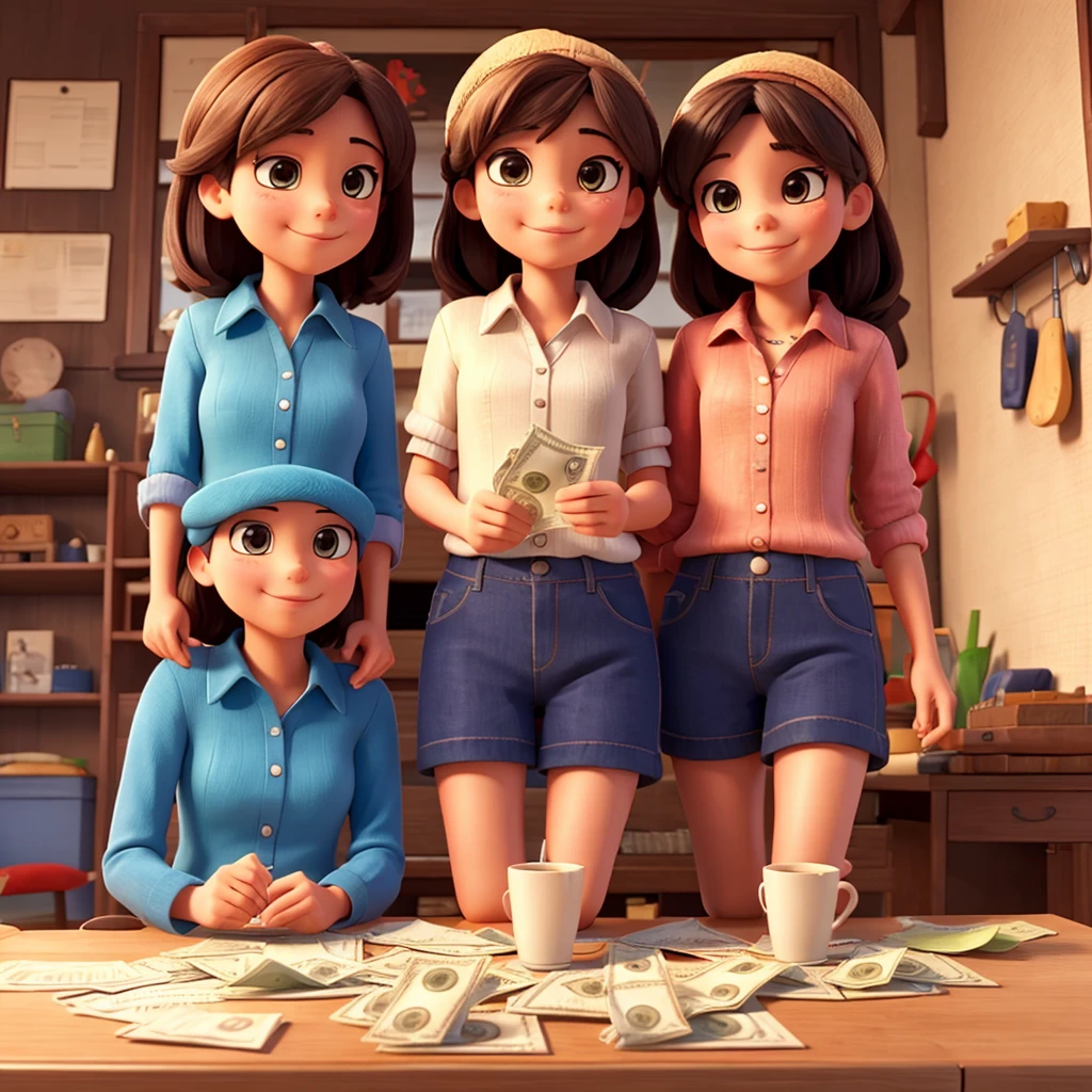 Two friends counting money