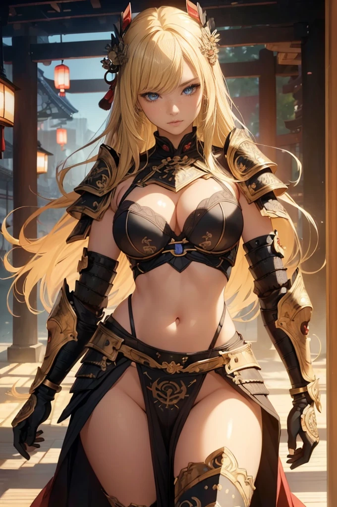 ((1girl, solo)), beautiful body, (perfect anatomy, perfect body, perfect hands, perfect legs), natural proportions, y body, large bre(full body, full body front)) BREAK
((extremely detailed face)), (beautiful detailed eyes:1.6), (realistic pupils, realistic iris:1), expressive eyes, looking at viewer, (clear eyes:1.3), (hyperrealistic:1.2), (detailed skin texture:1.2), smooth skin, (blonde hair:1.5), (blue hair), ((little smile)), (detailed lips:1.2), (attractive lips:1.1), (glossy lips:1.1), (parted lips), perfect face, perfect eyes BREAK
(revealing clothes:1.5), (japanese armor:1.5), (samurai armor), (groin:1.5), (((highleg))), bikini armor, pelvic curtain, partially visible vulva BREAK
(masterpiece:1.5), anime-style, top quality, best quality, (beautiful and aesthetic:1.2), (ultra detail:1.5), Ultra-detailed depiction, Ultra-precise depiction, extremely detailed 8k illustration, high resolution, (highly detailed shading:1.2), (realistic lighting:1.4), perfect lighting, vibrant colors, dynamic tones, striking hues, 8k, absurd resolution, perfect shadows, hdr, UHD, ambient lighting, realistic, ultra-realistic, photo realistic, highly detailed, rich detail, luminous colors, fine texture, intricate design, professional illustration, (soft light:1.2), (illustration:0.7)