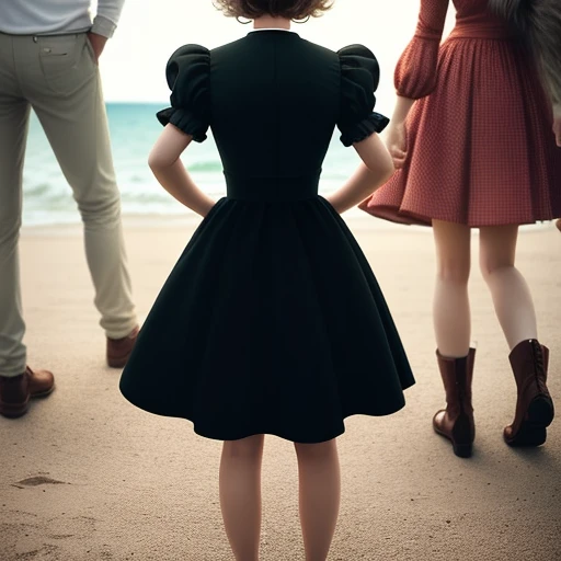 family(point of view from behind)
Three people. Man-boy-woman