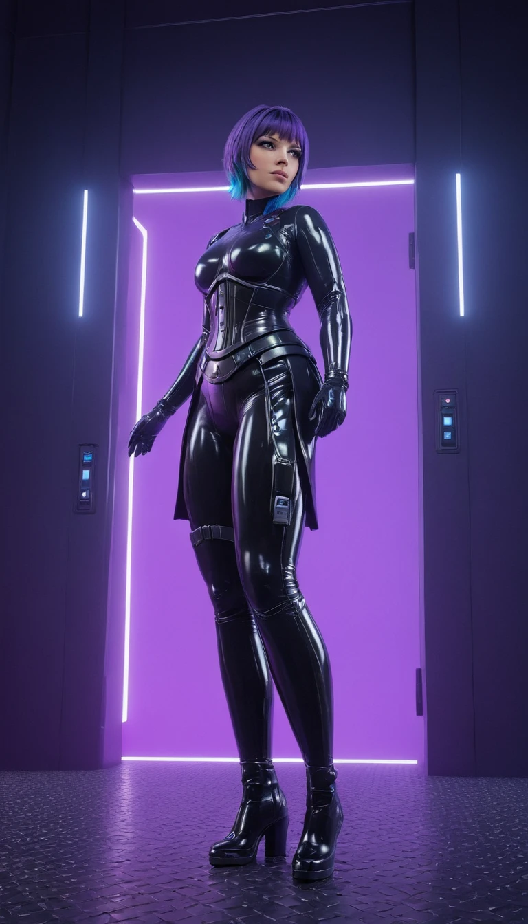 professional 3d model Cinematic scene, sabine wren, HUGE BREASTS, Ghost in the Shell, detailed background, masterpiece, best quality, high quality, highres, absurdres . octane render, highly detailed, volumetric, dramatic lighting
