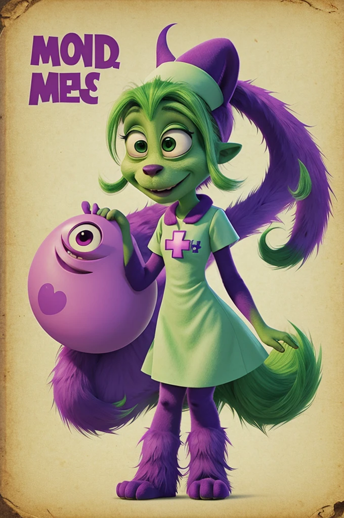 Oozma Nurse in moster inc type furry font