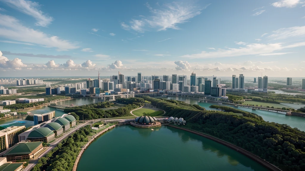 Beautiful natural scenery of Singapore viewed from above, Photorealistic photos. High definition,8K