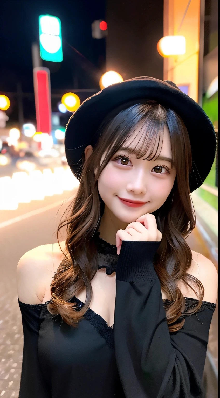 high quality, 最high quality, masterpiece, Very fine、beautifully、detailed, Professional photos, Proper Lighting,
Very beautiful girl, Beautiful Face, Face Tattoos,
Halloween Costumes, Black short dress, Black witch hat, Orange Accessories,
smile, Laughter, Blushed, (thin, Pale skin,:0.8)
Very straight medium hair with single blades,
(Bokeh, Dynamic Angle, city, on the road, Midnight, Shibuya Ward,:0.8)
