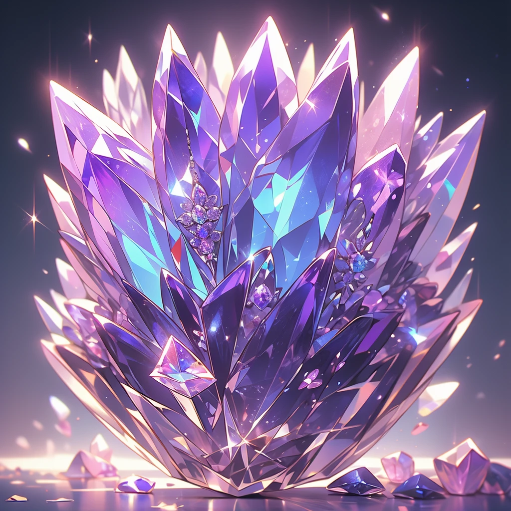 a close up of a crystal with a purple light in the background, a macro photograph by Anna Haifisch, trending on pexels, crystal cubism, glowing crystals, beautiful crystals, colorful crystals, crystals, crystalized, magical crystals, crystals enlight the scene, crystal material, glowing crystal on a rock, dimly glowing crystals, made of crystals