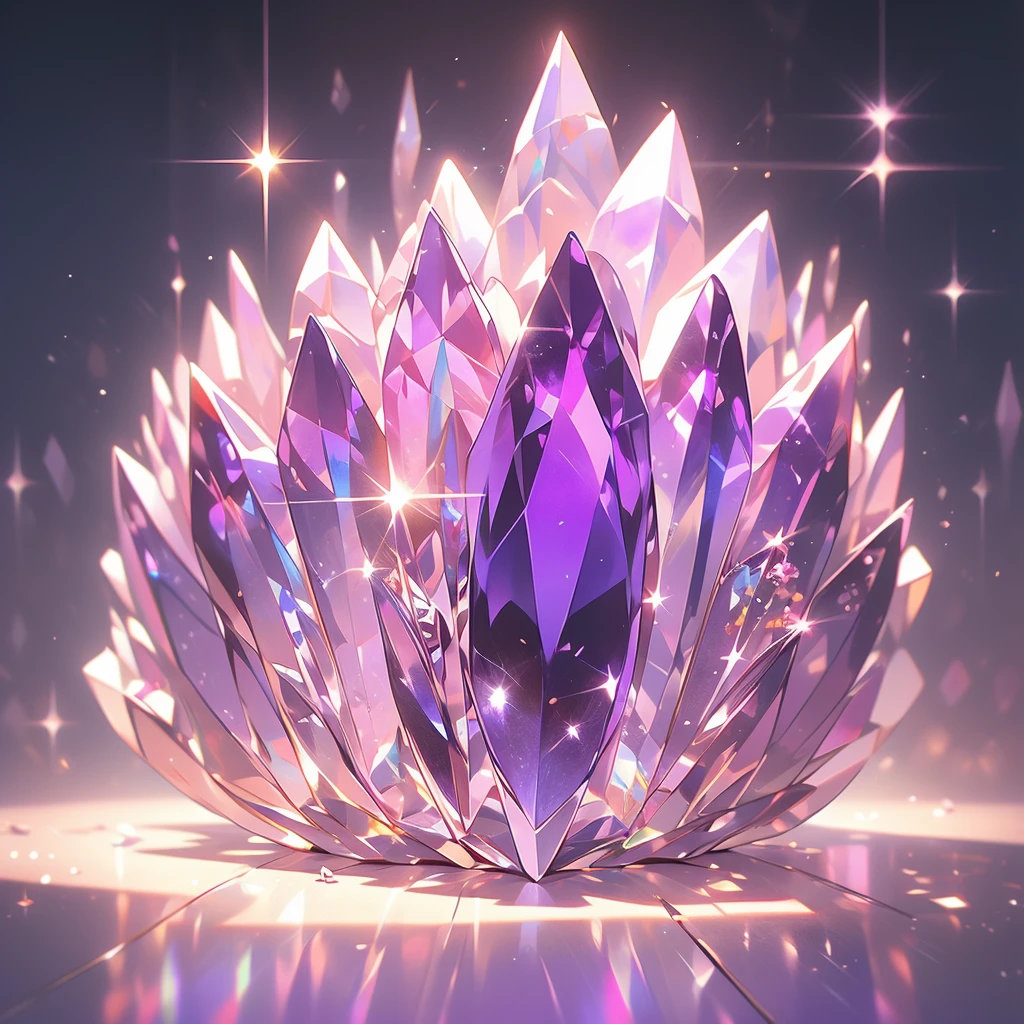 a close up of a crystal with a purple light in the background, glowing crystals, beautiful crystals, colorful crystals, crystals, crystalized, magical crystals, crystals enlight the scene, crystal material, glowing crystal on a rock, dimly glowing crystals, made of crystals, crystal color, iridescent crystals, colourful 3 d crystals, crystallized, neon rainbow quartz