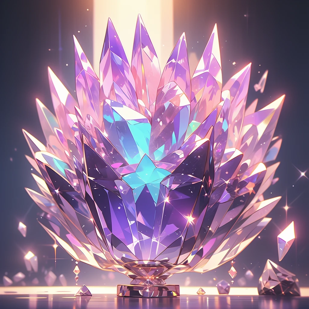a close up of a crystal with a purple light in the background, glowing crystals, beautiful crystals, colorful crystals, crystals, crystalized, magical crystals, crystals enlight the scene, crystal material, glowing crystal on a rock, dimly glowing crystals, made of crystals, crystal color, iridescent crystals, colourful 3 d crystals, crystallized, neon rainbow quartz