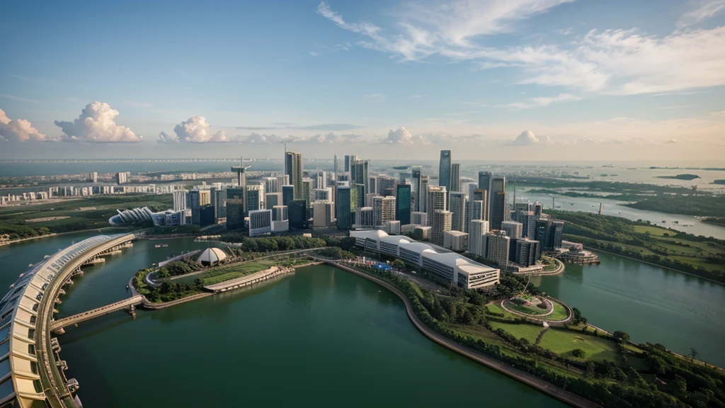Beautiful natural scenery of Singapore viewed from above, Photorealistic photos. High definition,8K