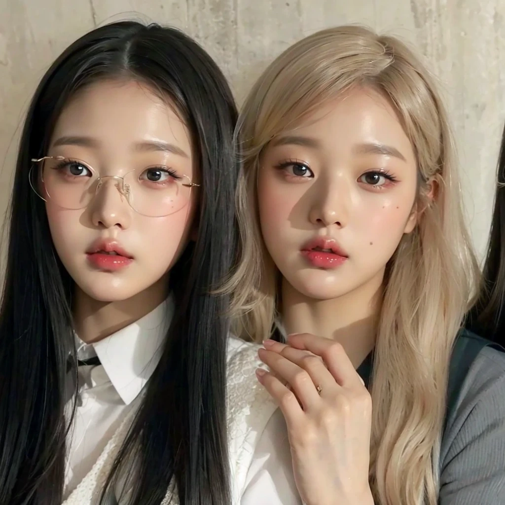 Wonyoung from IVE face, foto realista, ultra HD, 8k, big juicy lips 