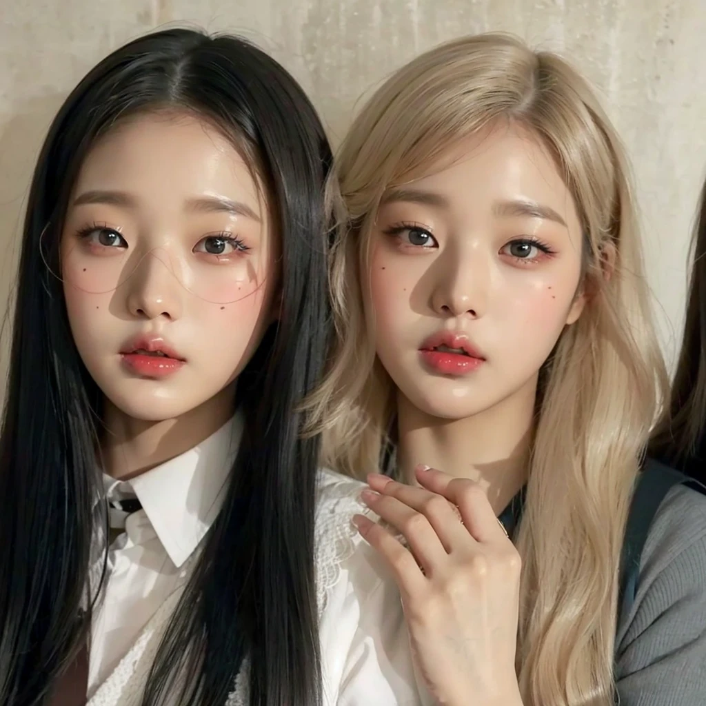 Wonyoung from IVE face, foto realista, ultra HD, 8k, big juicy lips