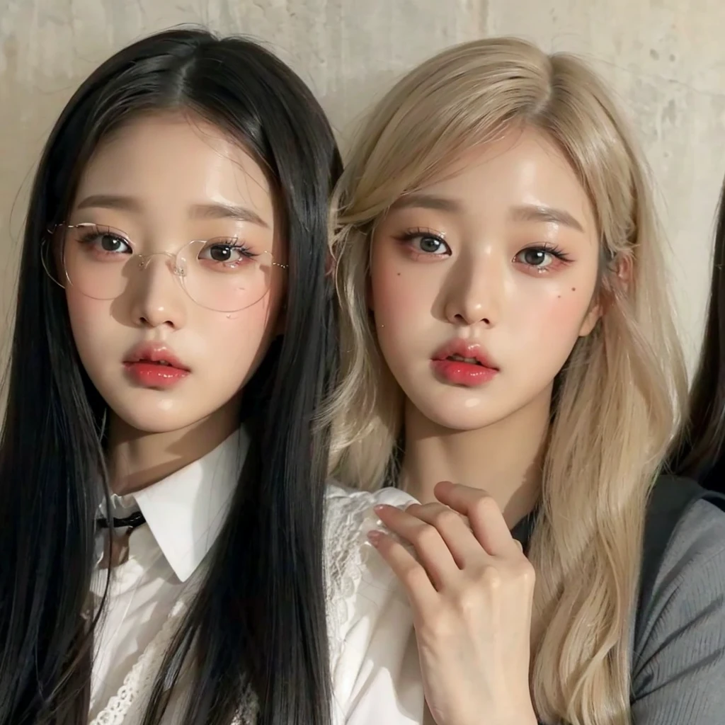 Wonyoung from IVE face, foto realista, ultra HD, 8k, big juicy lips 
