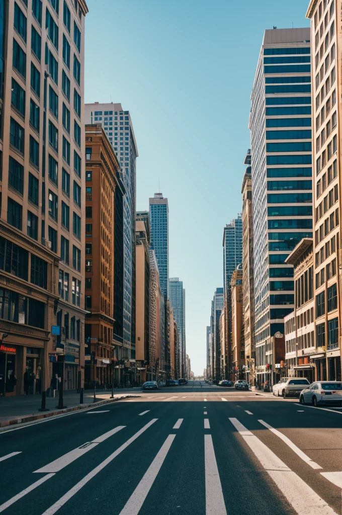 A horizon line with 2 vanishing points with buildings and streets