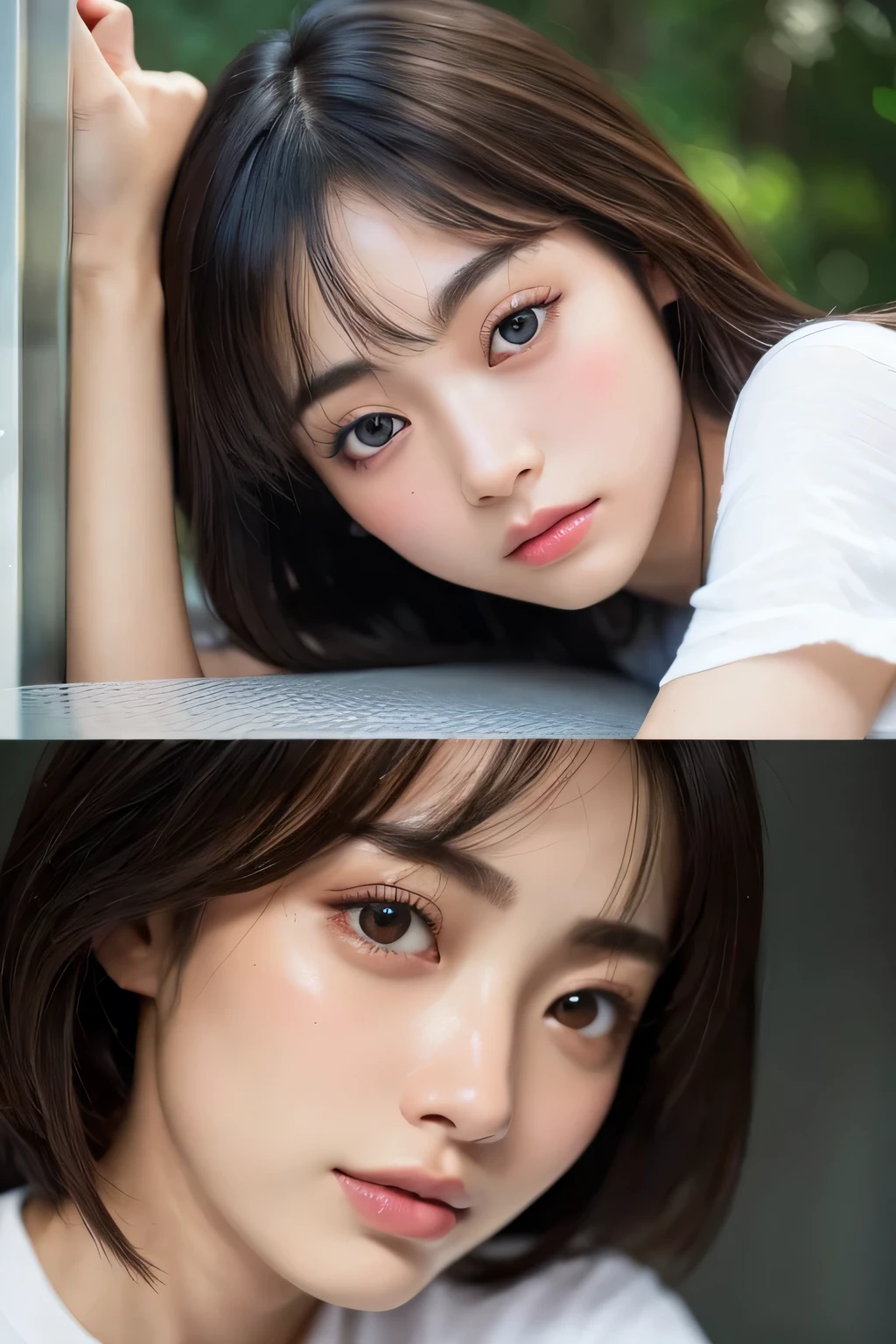 dress、(Photorealistic:1.4)、(hyper Realistic:1.4)、(Realistic:1.3)、(Smooth lighting:1.05)、(Cinema lightingImprovement of quality:0.9)、32k、One Girl、20-year-old girl、Realistic lighting、Backlight、Facial Light、Ray-tracing、(Bright light:1.2)、(Improvement of quality:1.4)、(Highest quality real texture skins:1.4)、Finely grained、Detailed painted face、Quality Eyes、(tired, Sleepy and satisfied:0.0)、 Face close-up、T-Shirts、(Enhance the mood of your body line:1.1)、(Enhances the beauty of skin texture:1.1)、((Suzun Hirose))、