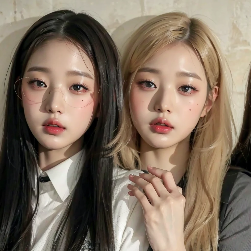 Wonyoung from IVE face, foto realista, ultra HD, 8k, big juicy lips