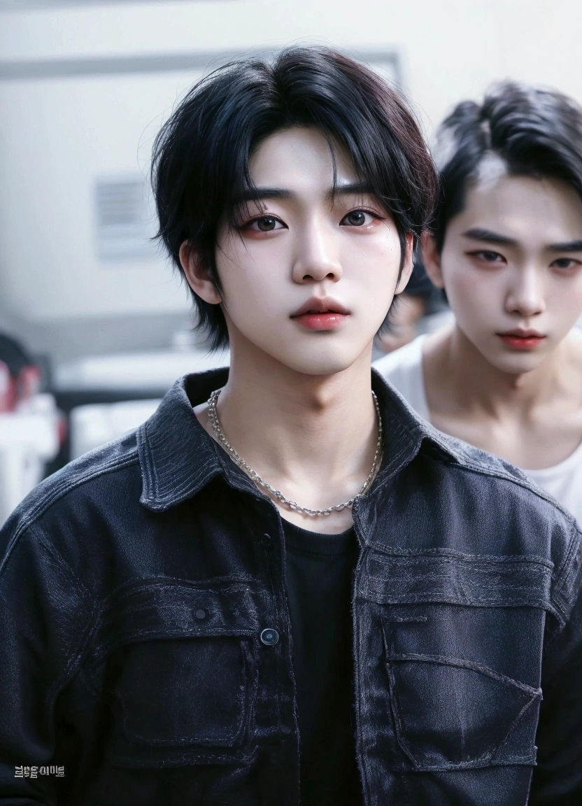 Arafed Asian man, wicked ulzzang, adorable face, attractive face, pale korean, inspired by Kim Jiwoong, Lee Taeyong , Shim Jake