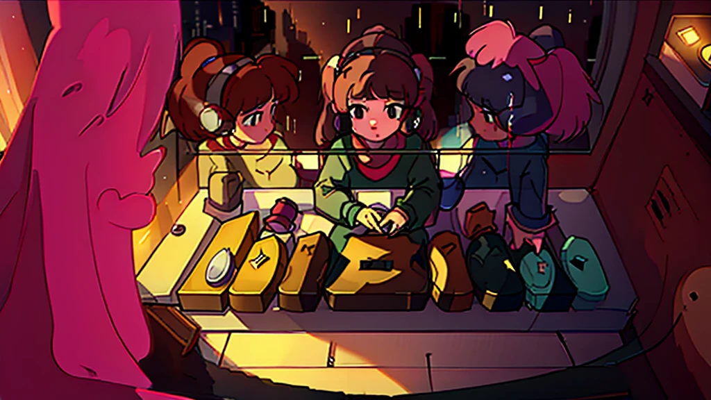 Girls are traders, pink theme, style anime, computers, living room, in the computers screen is chart stock night light , (very detailed:1.2), (warm light:1.2), masterpiece, surreal,32k, Very detailedCG Unity 8K Wallpaper, highest quality (masterpiece,highest quality:1.5)