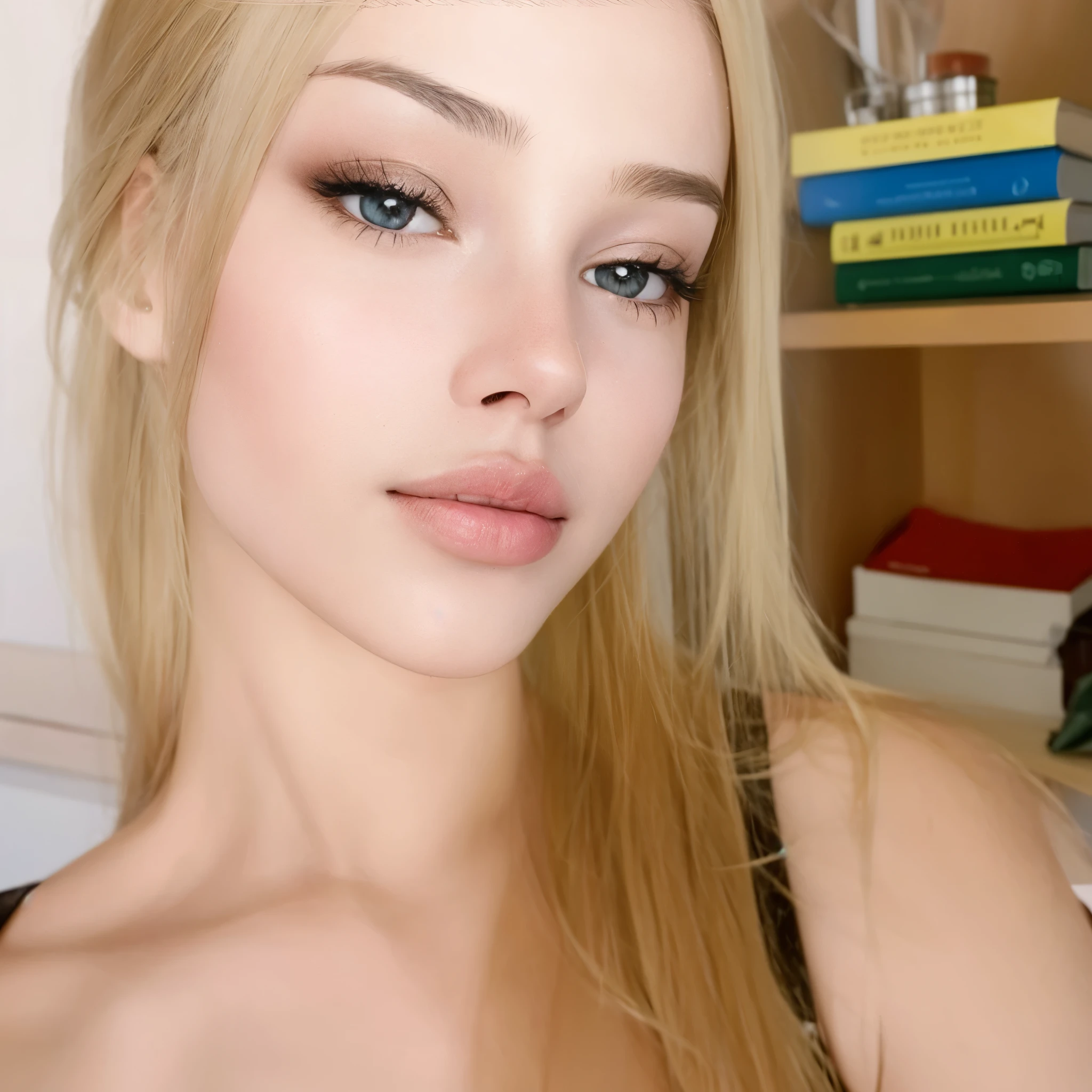 Improve hair and skin but keep the same face without changing the features