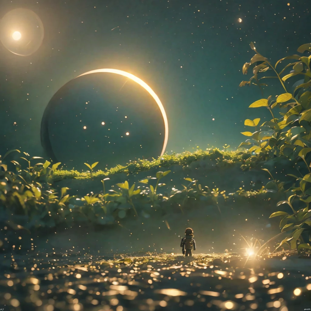 Nature versus machine , landscape , night  , eclipse