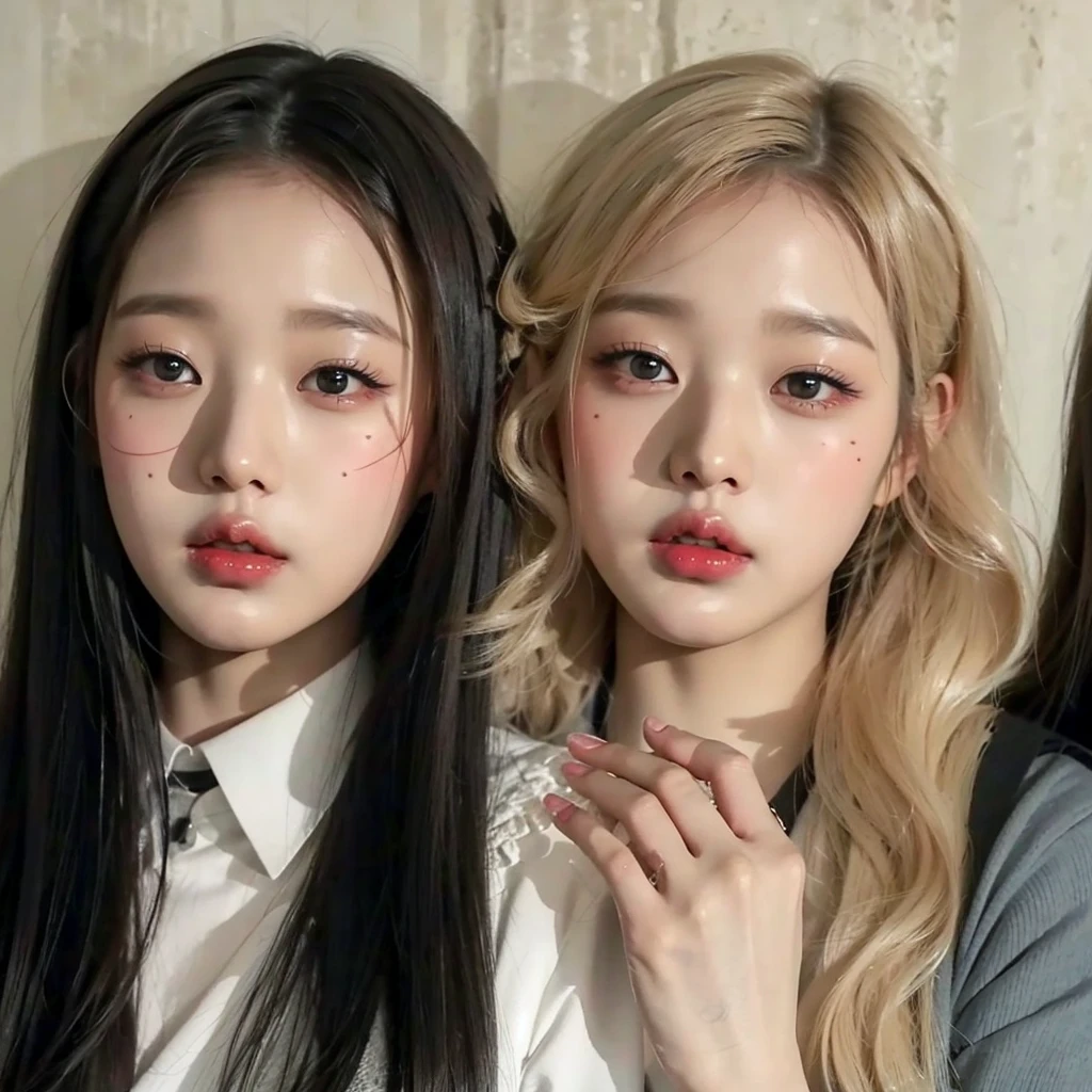 Wonyoung from IVE face, foto realista, ultra HD, 8k, big juicy lips