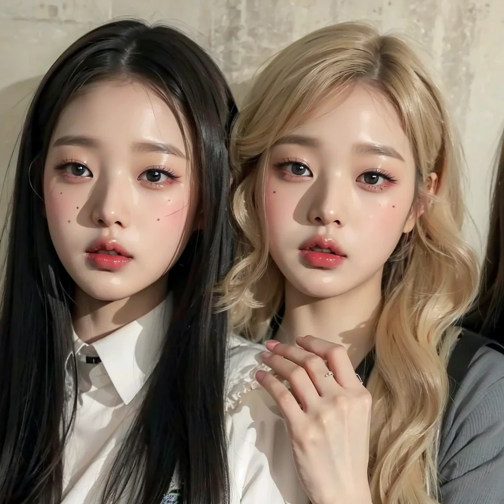 Wonyoung from IVE face, foto realista, ultra HD, 8k, big juicy lips 