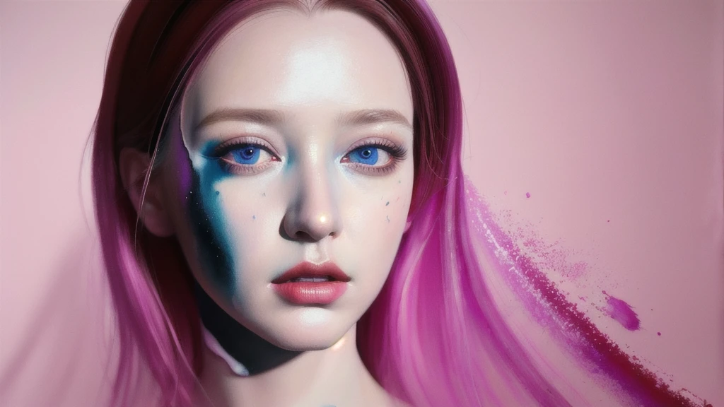 Android Beauty, Powerful paintings inspired by Francis Bacon, Ultra-realistic surrealism, Hyperrealism, fear, art, hyper real painting, Realistic illustration painting, カラフルなHyperrealism, Hyper-realistic digital art