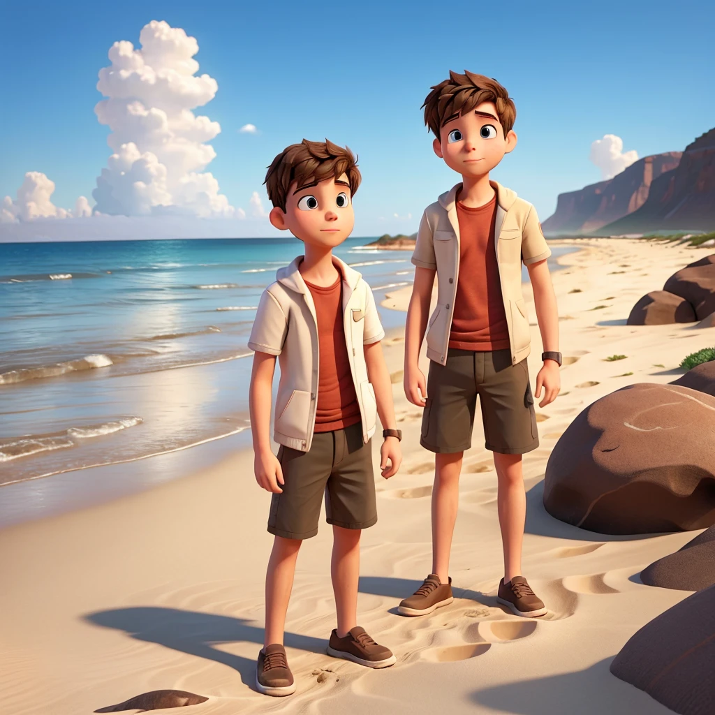 adult boy friends go to a sandy place alone no water 