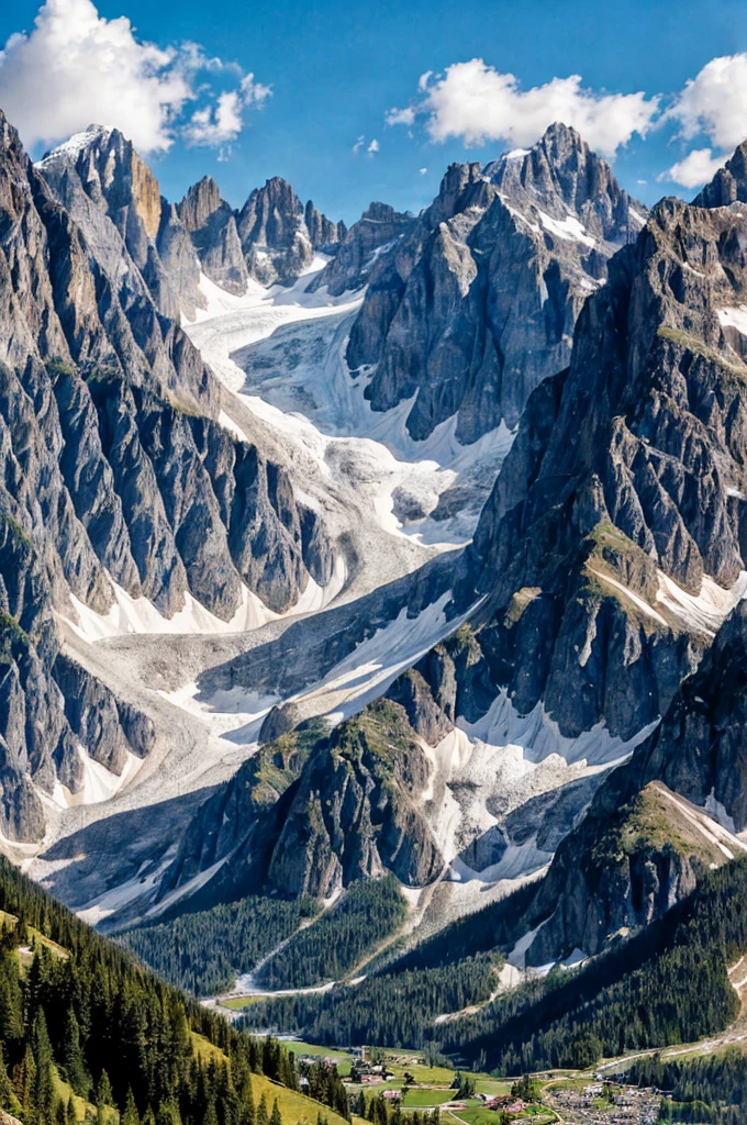 super huge mountain alps great view great nature fantasy huge waterfall high resolution best quality masterpiece