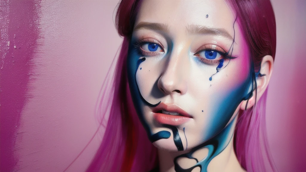 Android Beauty, Powerful paintings inspired by Francis Bacon, Ultra-realistic surrealism, Hyperrealism, fear, art, hyper real painting, Realistic illustration painting, カラフルなHyperrealism, Hyper-realistic digital art