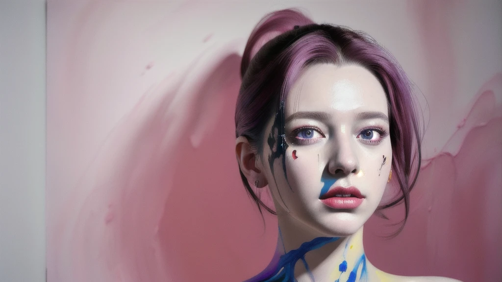 Android Beauty, Powerful paintings inspired by Francis Bacon, Ultra-realistic surrealism, Hyperrealism, fear, art, hyper real painting, Realistic illustration painting, カラフルなHyperrealism, Hyper-realistic digital art