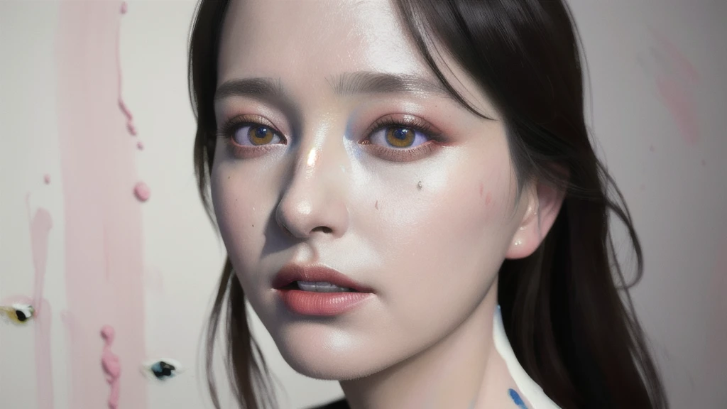 Android Beauty, Powerful paintings inspired by Francis Bacon, Ultra-realistic surrealism, Hyperrealism, fear, art, hyper real painting, Realistic illustration painting, カラフルなHyperrealism, Hyper-realistic digital art