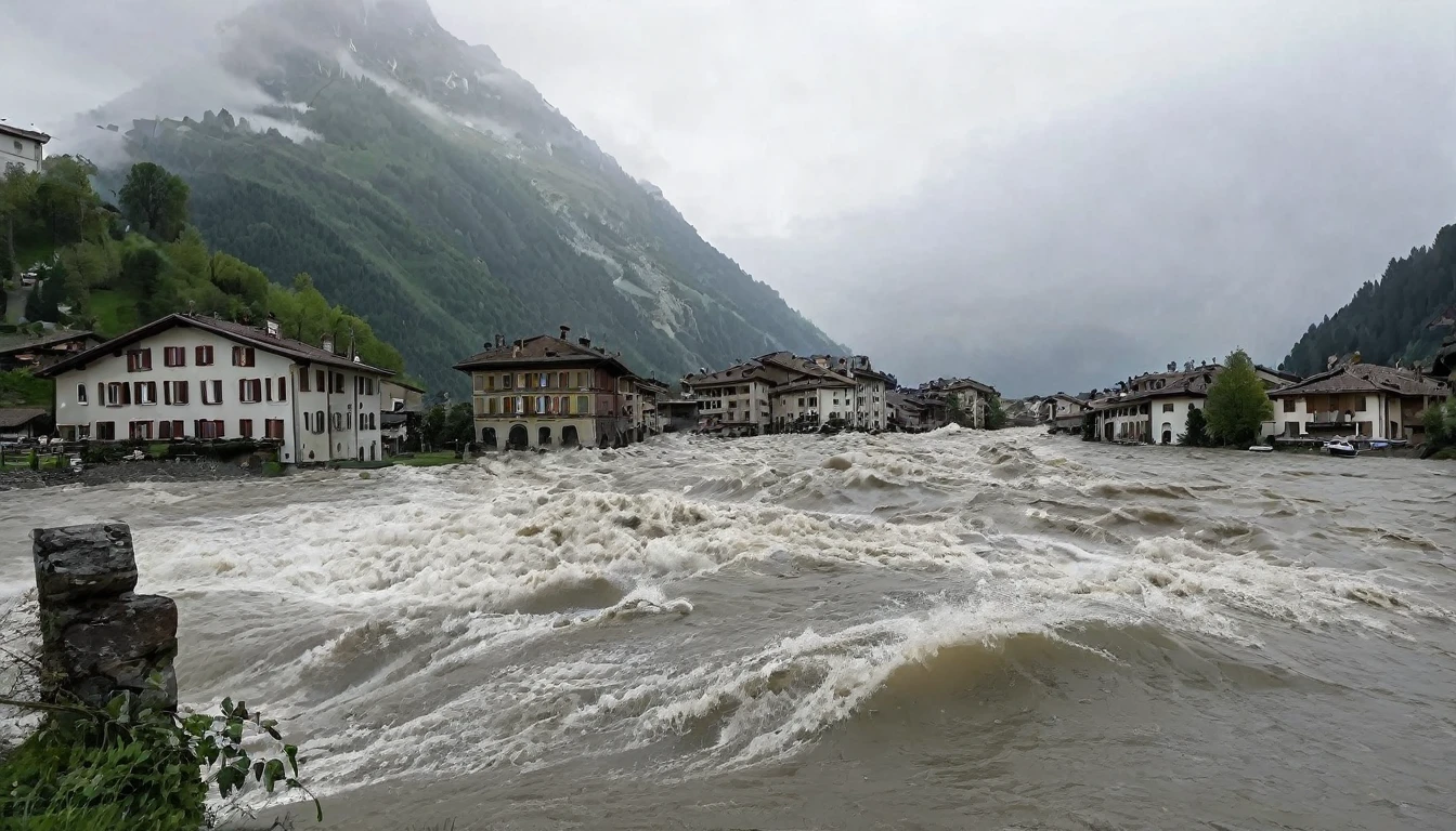 Northern Italy and southern Switzerland were hit by a severe wave of bad weather, causing landslides, floods and isolation of several communities
