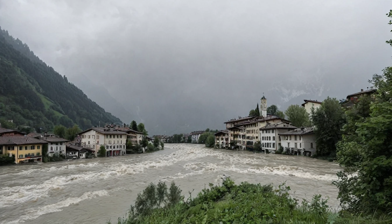 Northern Italy and southern Switzerland were hit by a severe wave of bad weather, causing landslides, floods and isolation of several communities